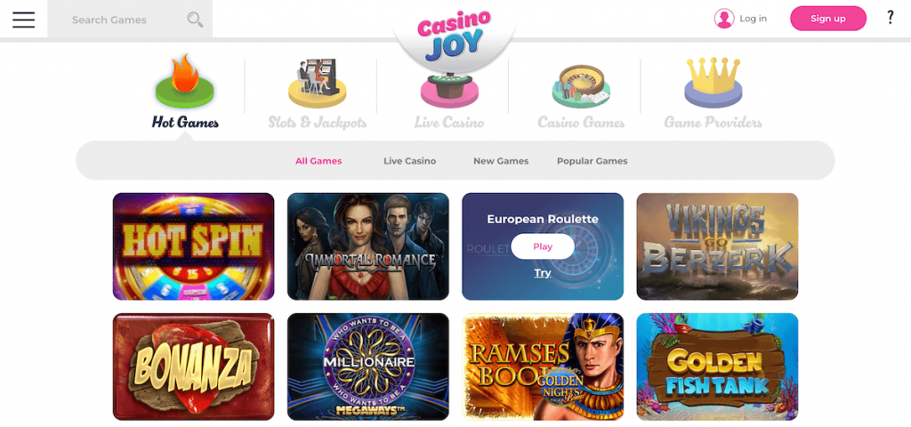 joy casino login